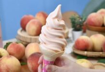 桃市推廣在地農產 攜手超商推拉拉山水蜜桃霜淇淋