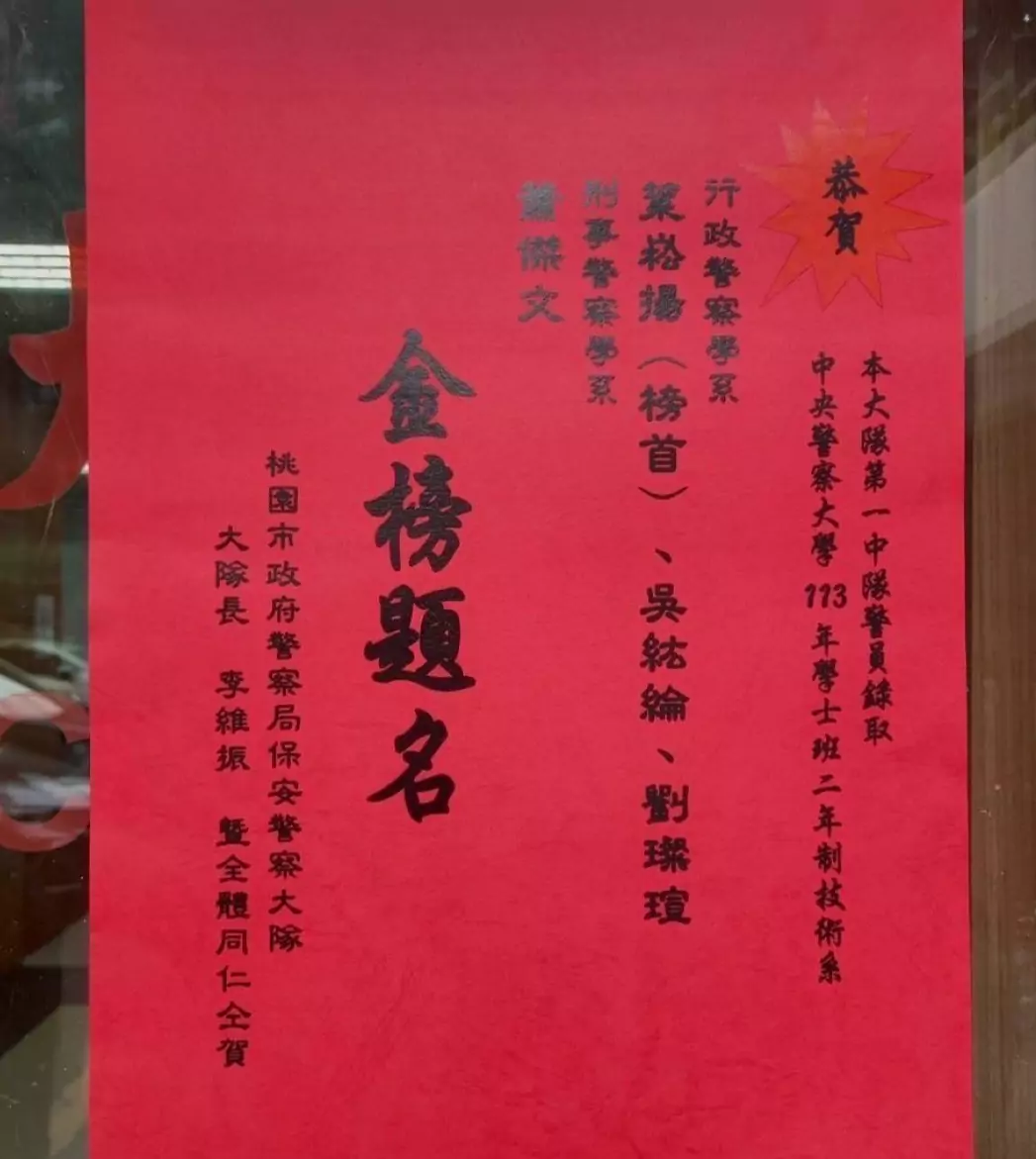 桃園保大4人錄取警大二技 他榮登行政系榜首 S 74555438 0