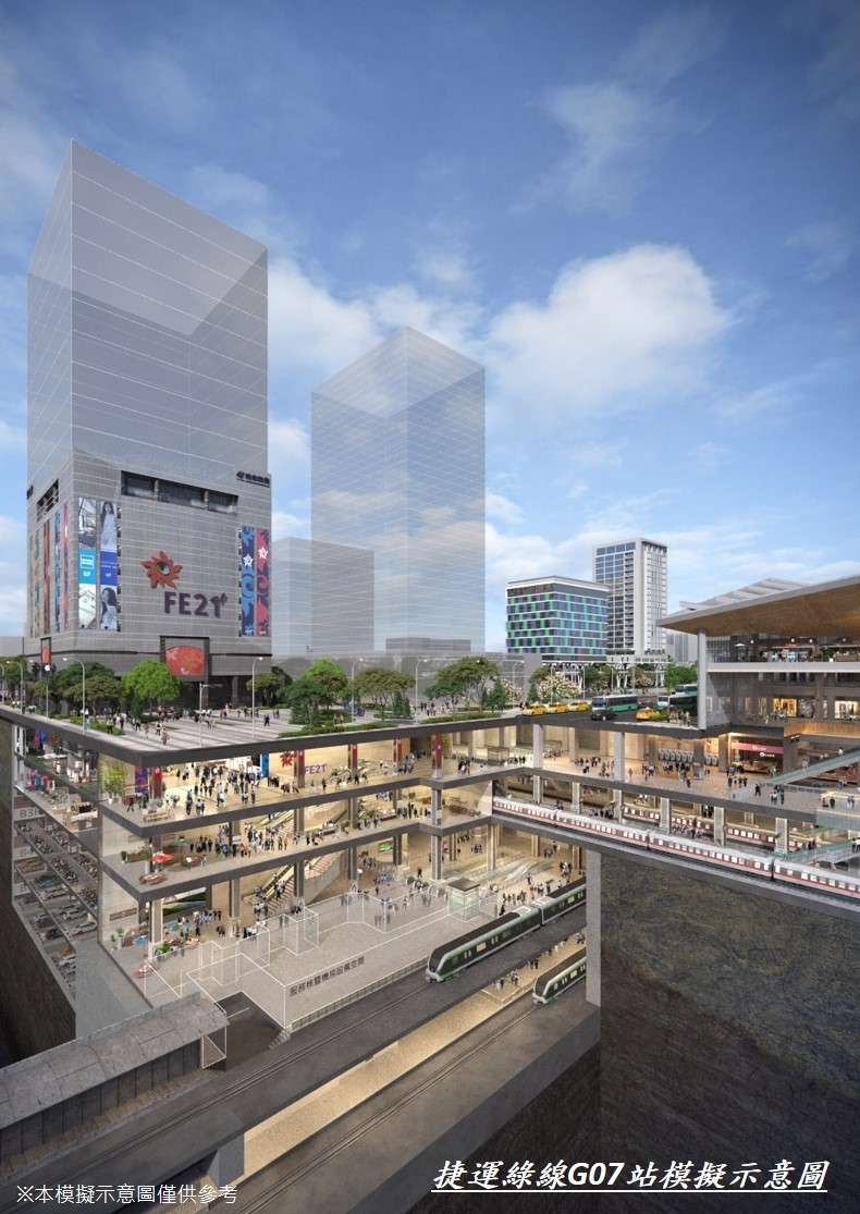 桃市府攜手農會 改善桃園站前廣場行人出入動線 捷運綠線G07站模擬示意圖