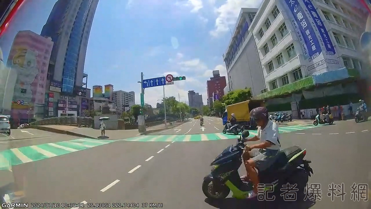 【有片】阿伯出事了 騎機車違規遭撞飛