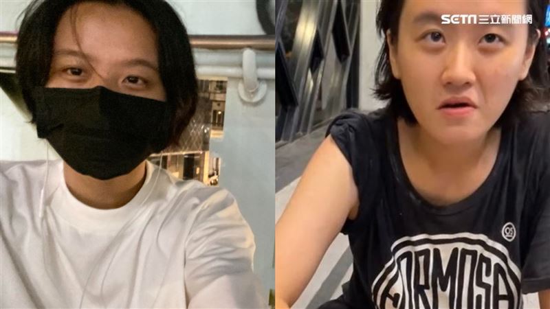 林靖恩偷吃外送餐點 席地而坐大口享用