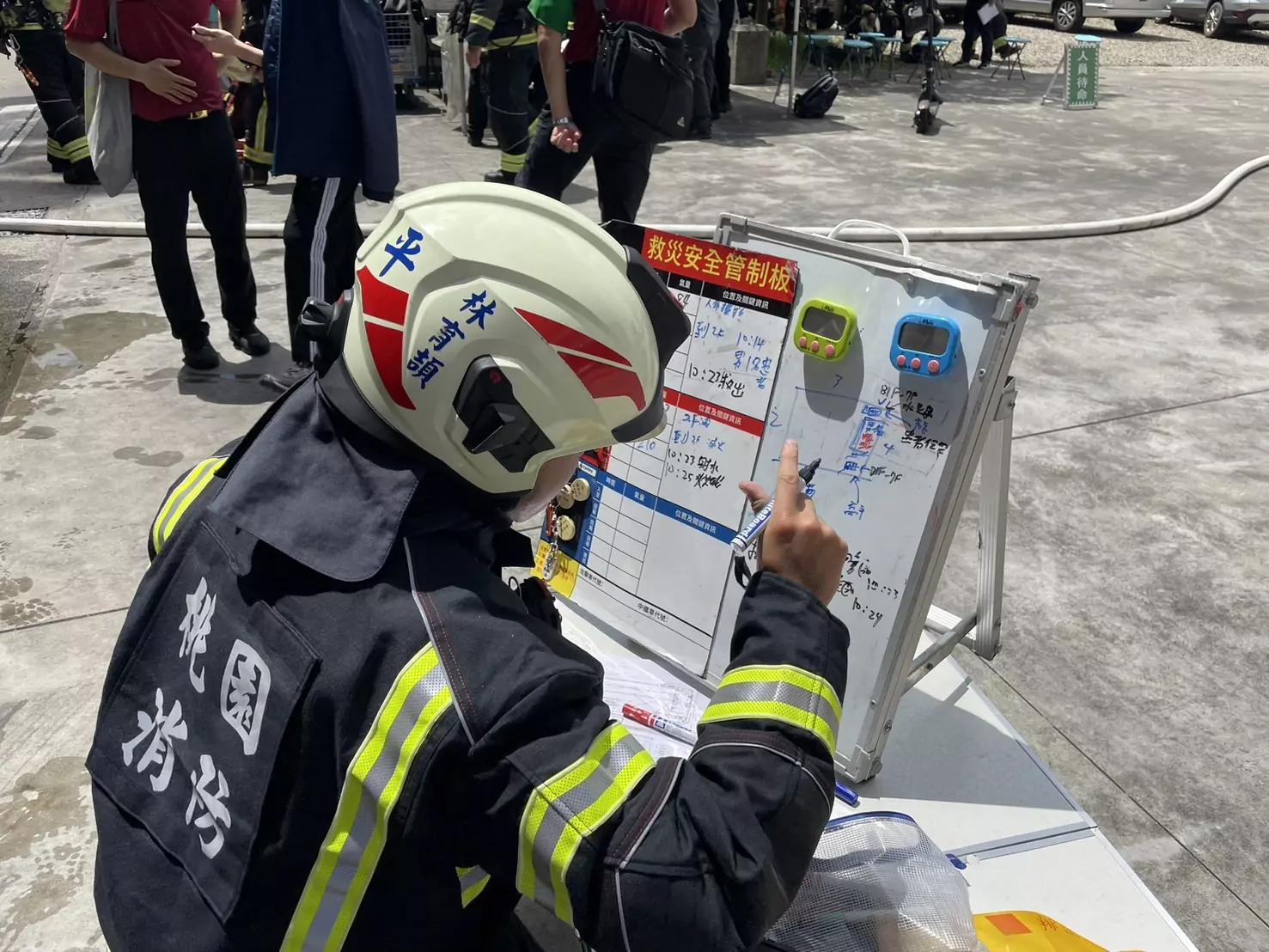 桃消高平分隊前進雄獅文具龍潭廠 辦理實兵搶救演練 桃消高平分隊前進雄獅文具龍潭廠 辦理實兵搶救演練