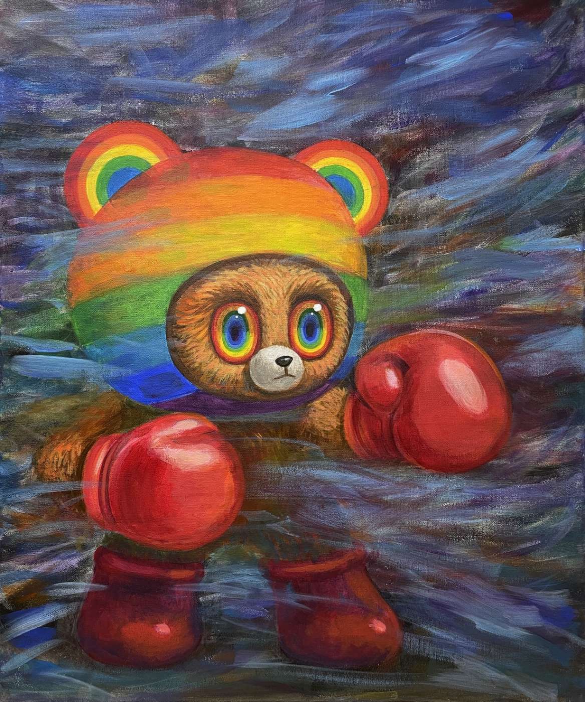 「彩虹星球」降臨高雄BDW GALLERY 王建揚個展將於7月20日開幕 王建揚個展「彩虹星球」作品 人生就是不停的戰鬥 0