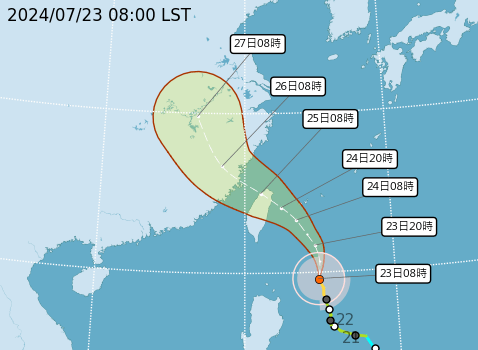 颱風動態預估路徑 0