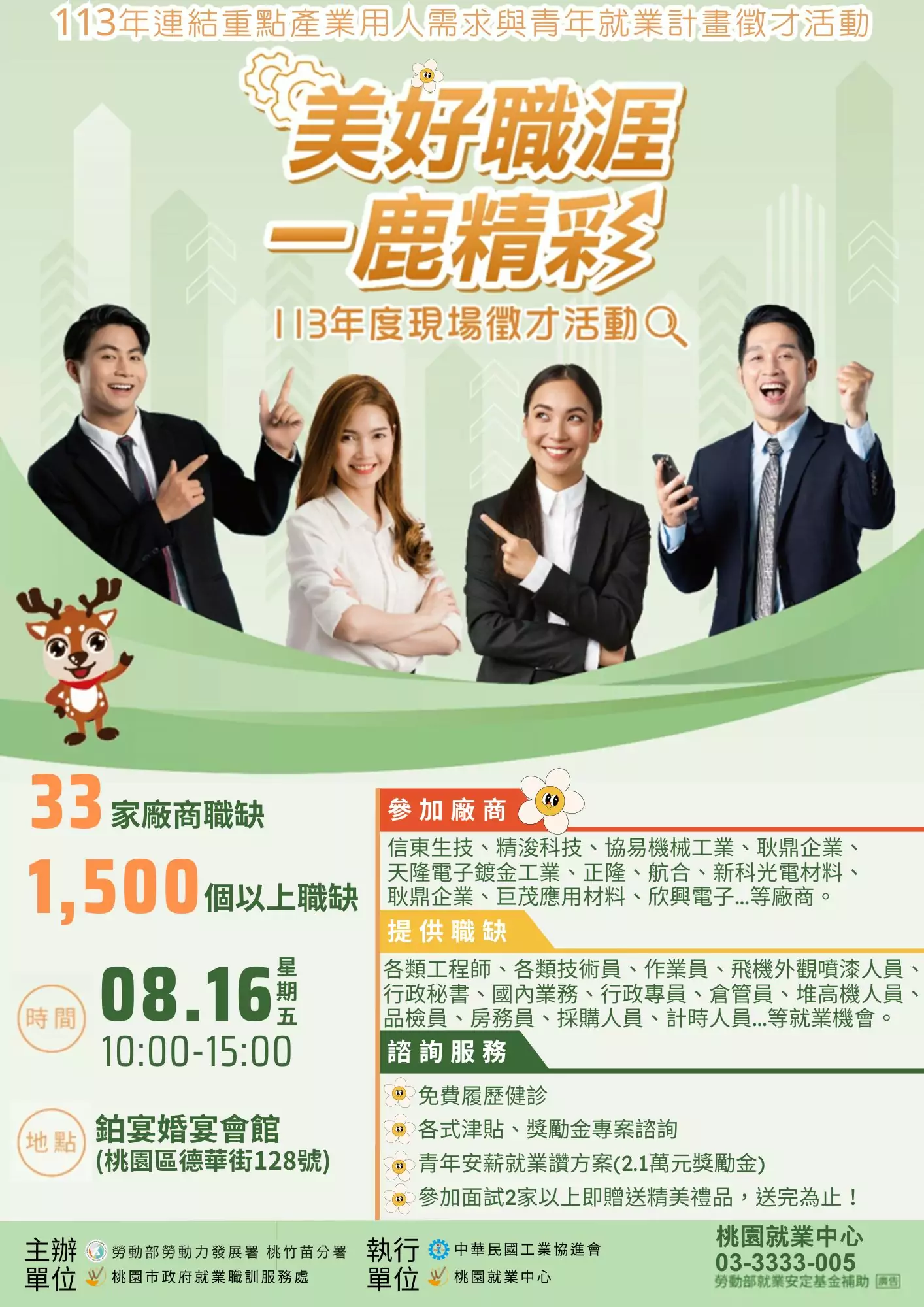 找工作看這邊!桃園就業中心8月3場徵才活動時間、地點出爐 hggtwt55 2
