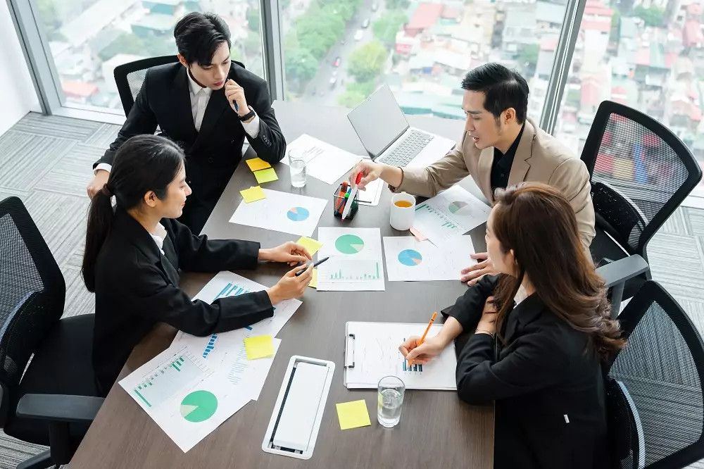 image group asian businessmen working together company