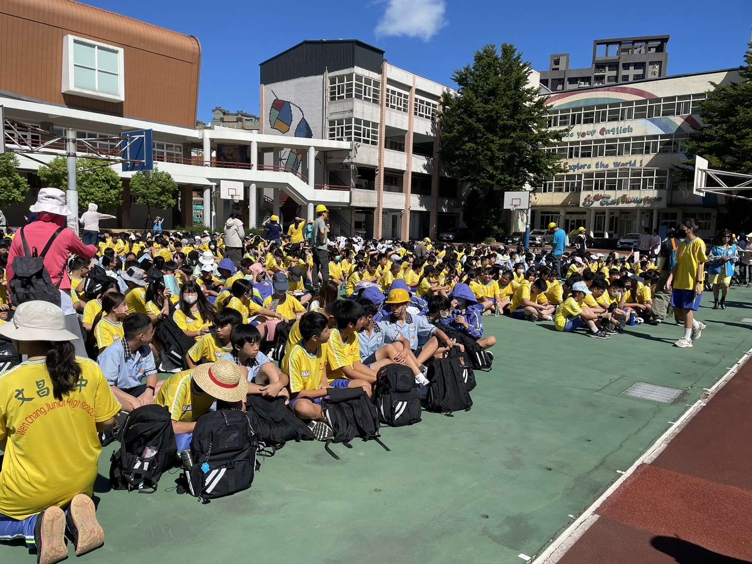 桃園教育局地震避難示範觀摩文昌國中登場 1300師生迅速完成疏散 S 31228259