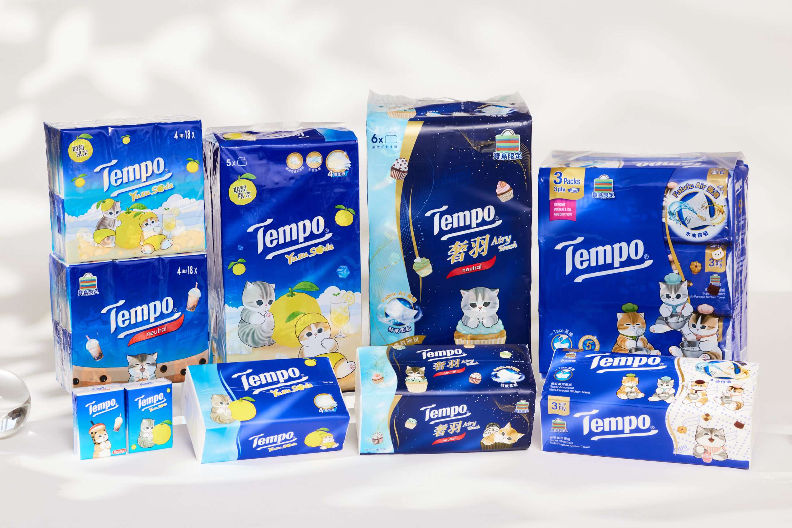 生活儀式不可少!Tempo聯名mofusand推出寶島限定家用紙品 讓超可愛的貓福珊迪療癒你的每一天 Tempo X mofusand 新聞稿圖片1 0 scaled