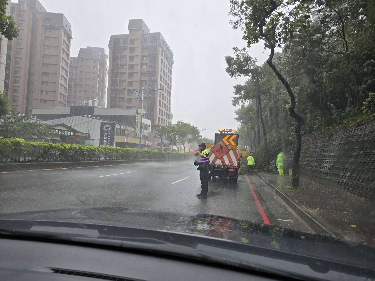 桃園龜山多處路樹倒塌 警冒雨疏導交通 211512 0