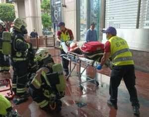 桃消興國分隊前進米堤大飯店 逼真演練提升火災應變能力