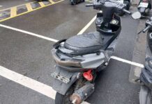 掛假車牌上路拒檢逃逸 騎士失控滑倒遭警逮捕