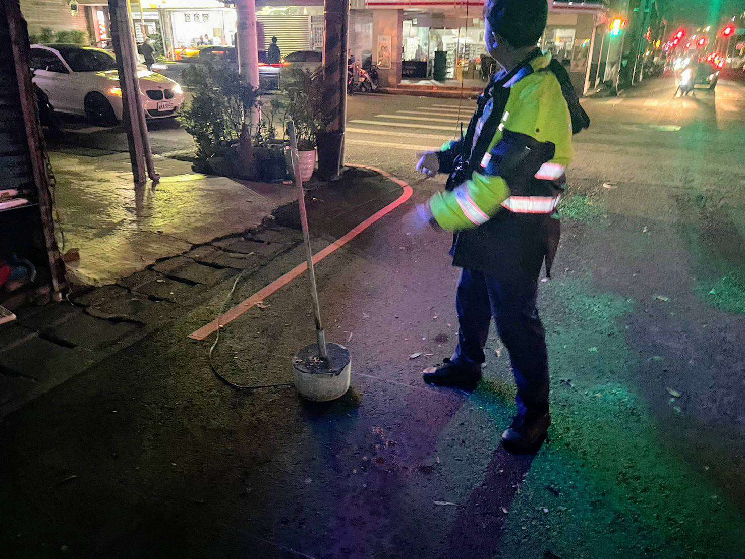康芮颱風過境電線被吹斷 大園警實施交管 418268 0