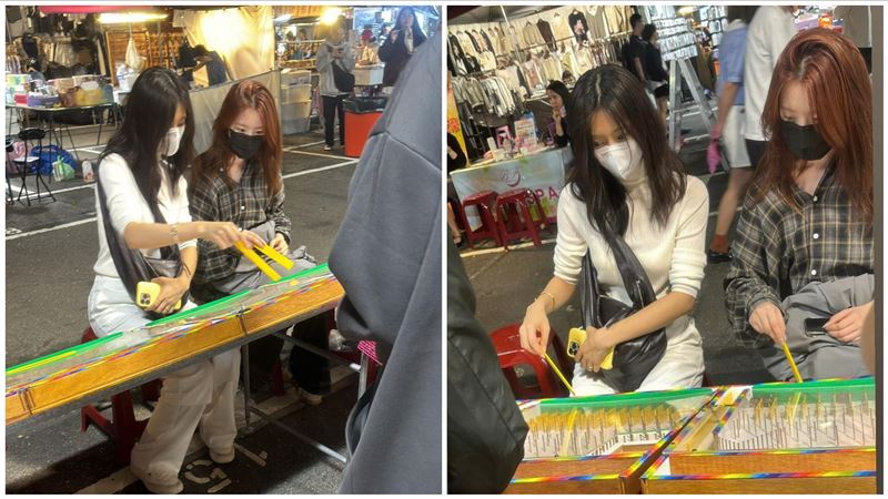 子瑜、舒華回台灣逛夜市 打彈珠台被捕捉