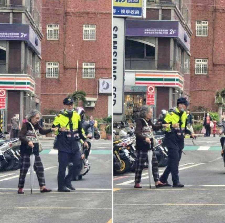 街頭暖心畫面掀熱議 蘆竹警獲網友讚揚