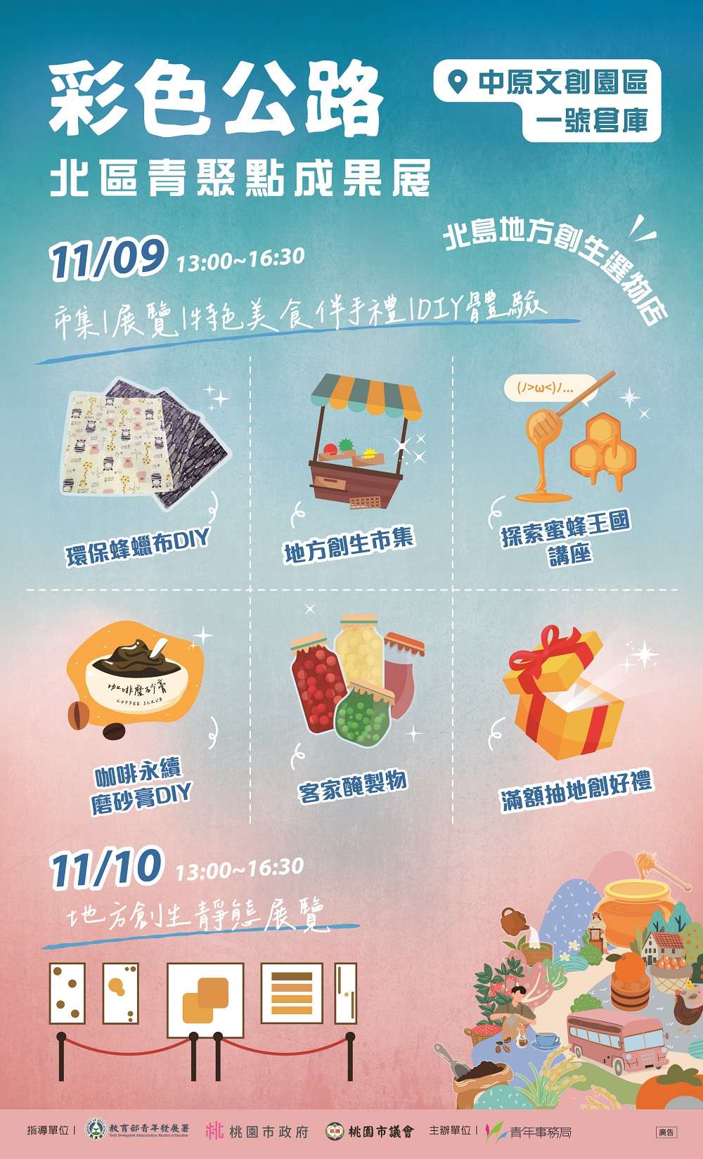 桃園青年局11/9~11/10舉辦北區青聚點成果展 免費DIY工作坊等你來體驗 圖1 1109 1110舉辦北區青聚點成果 0
