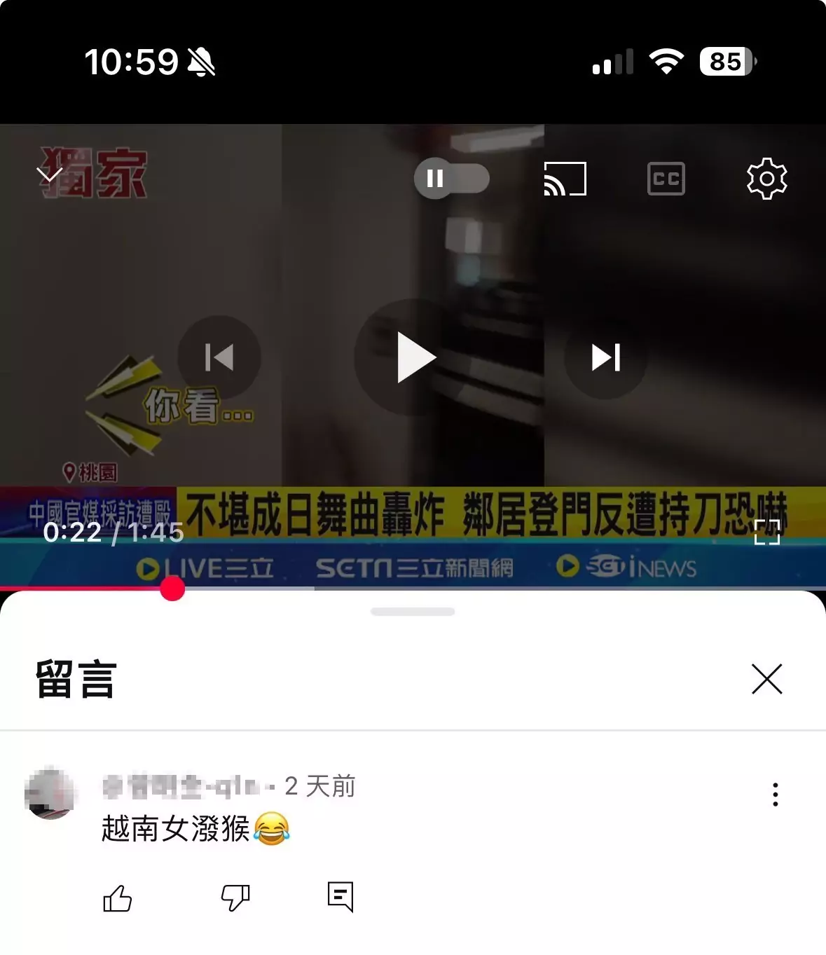網友留言 越南女潑猴