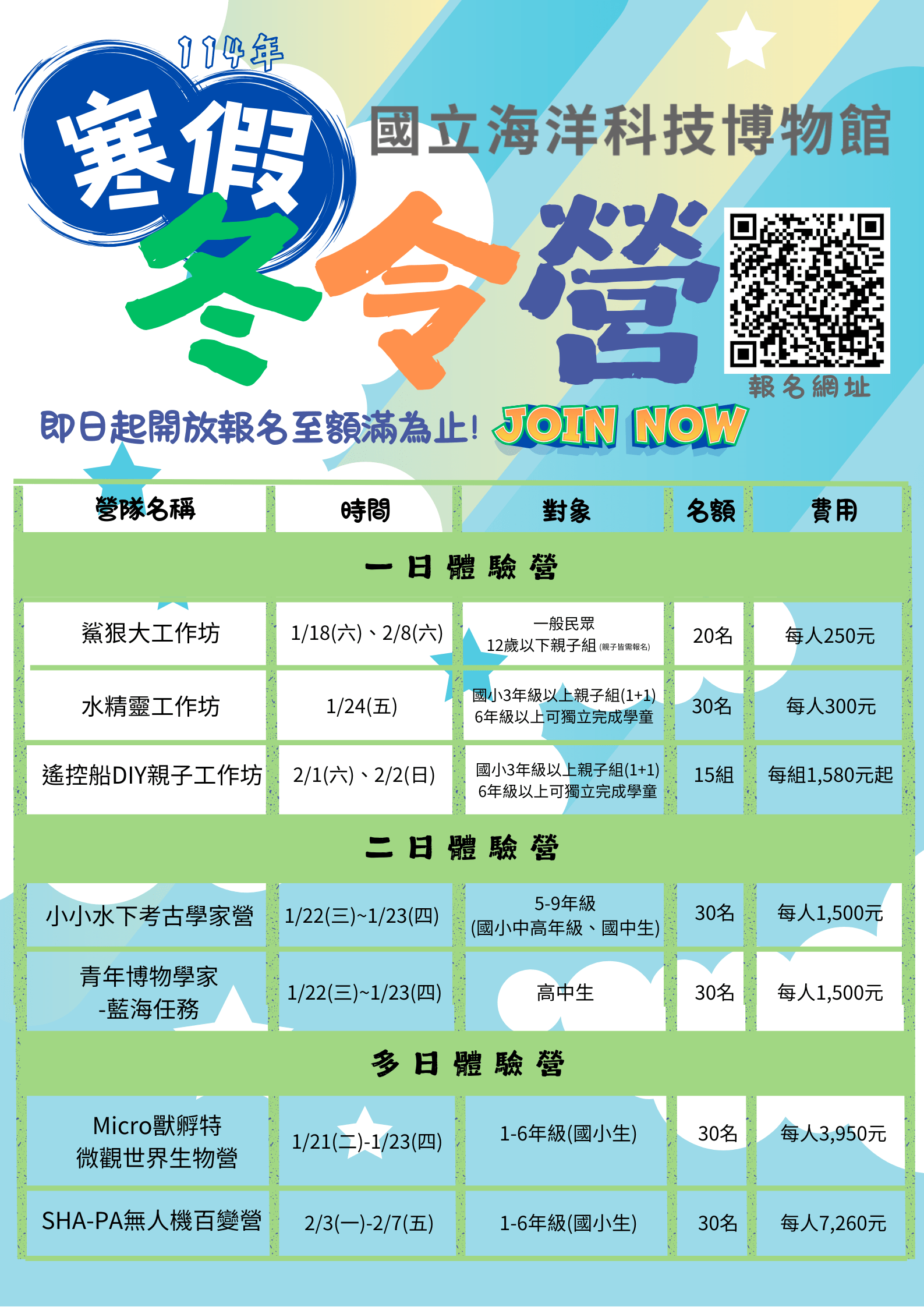 海科館舉辦三大類型寒假營隊 即日起開放報名 2025寒假冬令營 1