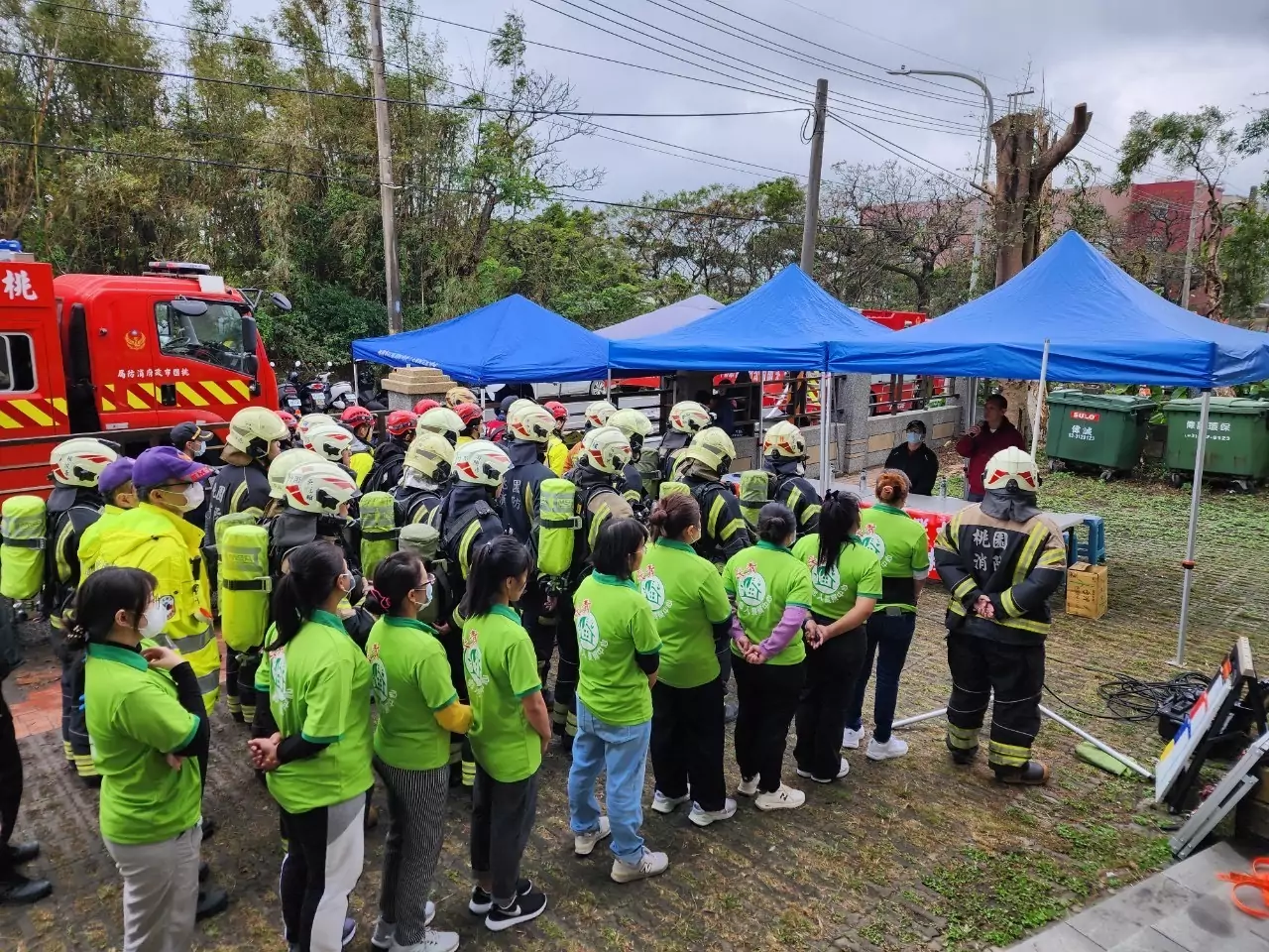 桃消大園分隊攜手長照機構 舉辦火災搶救演練 桃消大園分隊攜手長照機構 舉辦火災搶救演練
