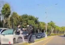 【有片】為超車當街大打出手!2男下場尷尬了