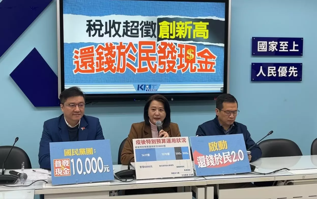 藍委將推動「還稅於民2.0」 要求中央每人普發1萬 藍委將推動「還稅於民2.0」 要求中央每人普發1萬