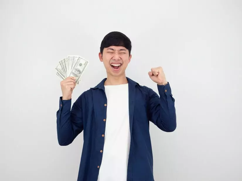 asian man happy face with money hand fist up white isolated background 483229 1470