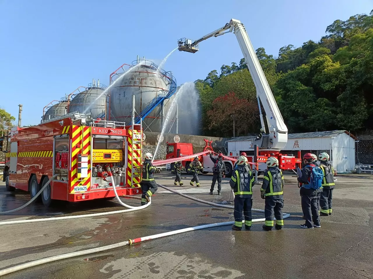 桃消第一大隊攜手瓦斯灌裝場 模擬管線洩漏火警 桃消第一大隊攜手瓦斯灌裝場 模擬管線洩漏火警