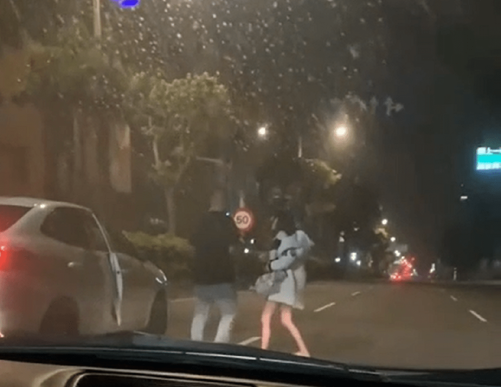 疑情侶吵架女友負氣站馬路中 恐挨罰500元 hdete