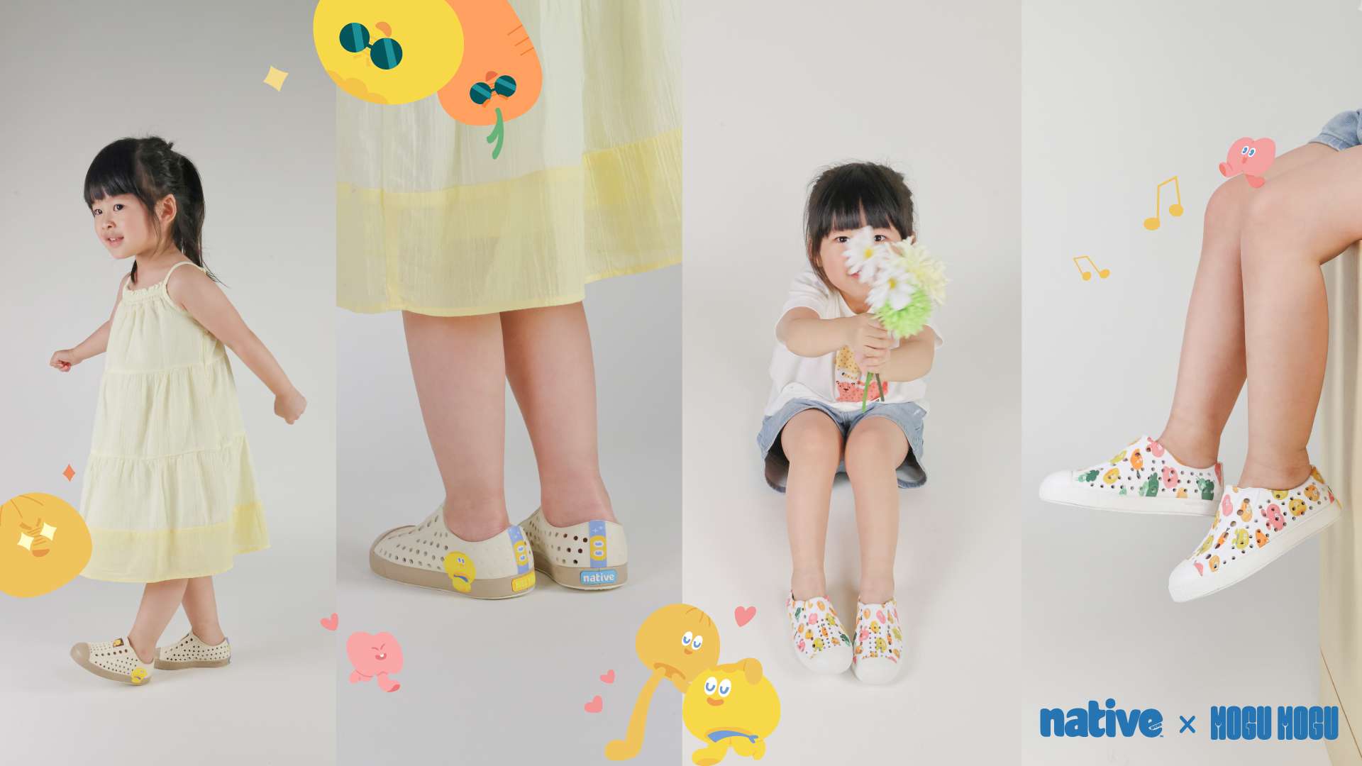 Native Shoes x MOGU MOGU 聯名童鞋｜廣告圖