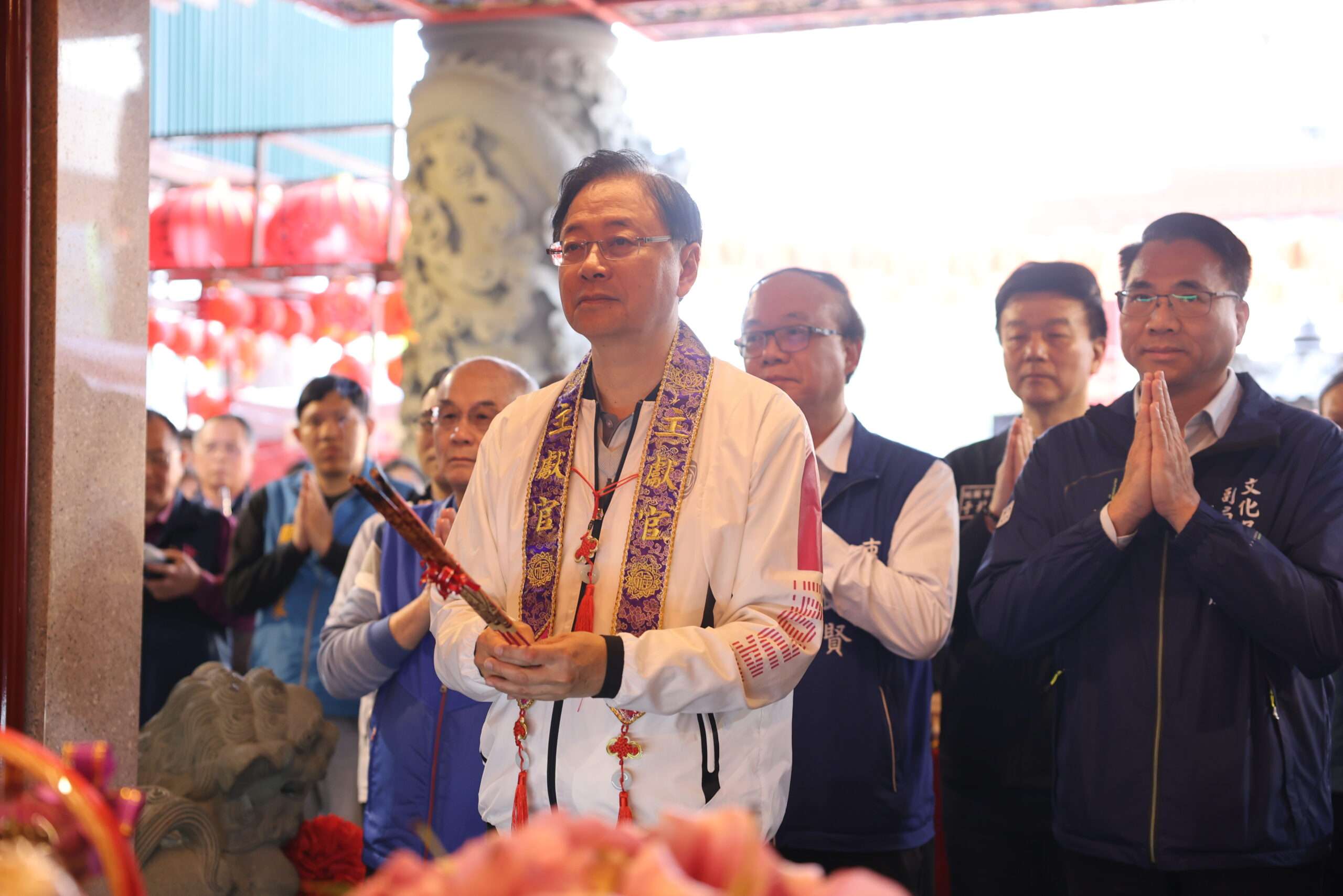 由張善政市長擔任主祭官帶領市民一起進行祈福儀式，祈求新的一年平安順利。 scaled