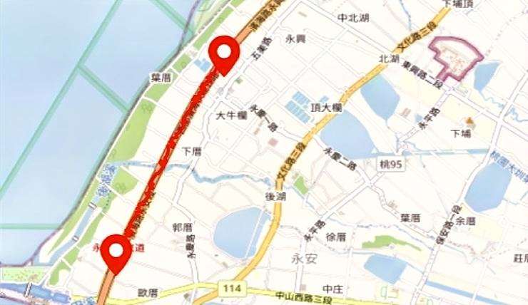 台61線北上新屋路段18日進行施工作業 外側車道暫時封閉