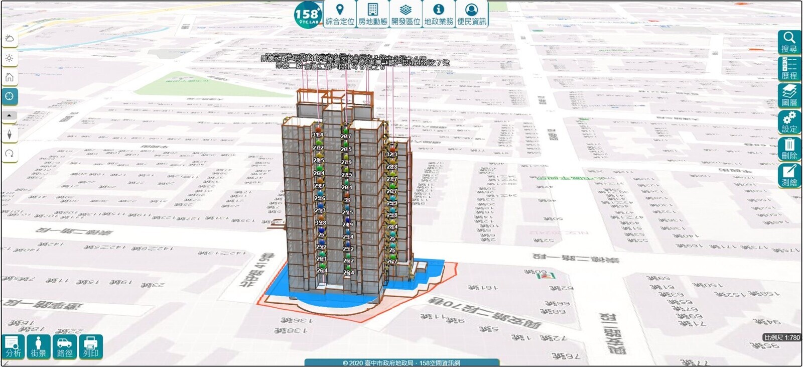 6萬戶不動產資料立體化 台中「158PLUS空間資訊網」3D模型更好查