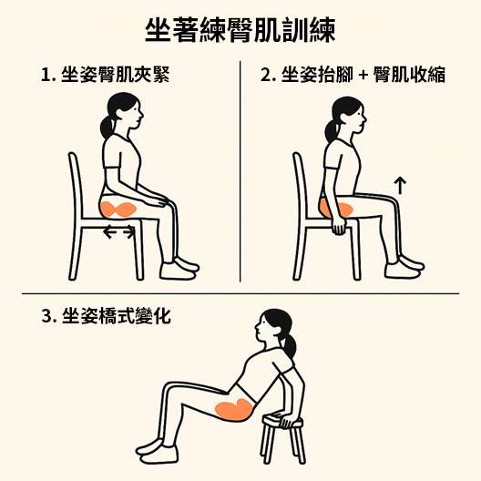 久坐族小心「臀肌失憶症」 聯新國際醫院:恐引發全身健康危機 03坐著練臀肌 0