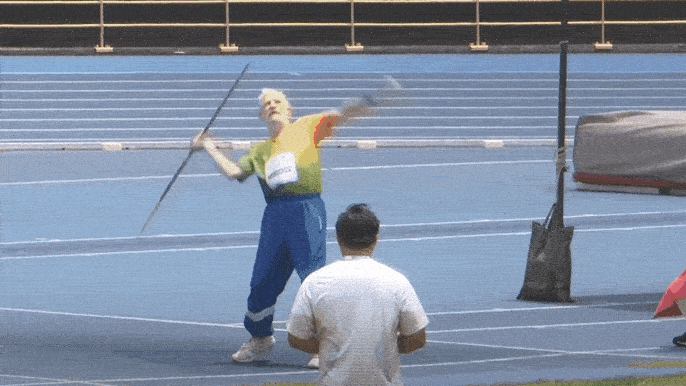 昆凌九旬阿公來台參加世壯運 標槍項目勇奪金牌