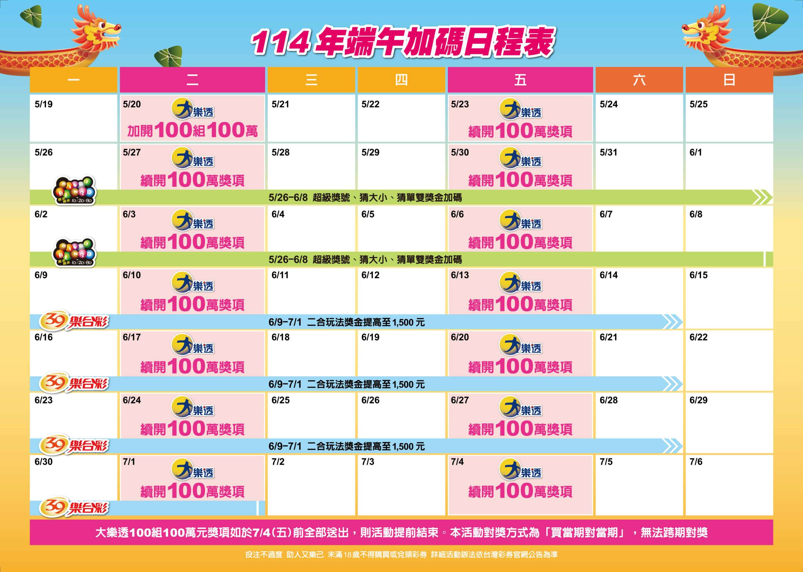 迎財神!台彩端午加碼4億 大樂透雙重中獎機會別錯過 S__17367160