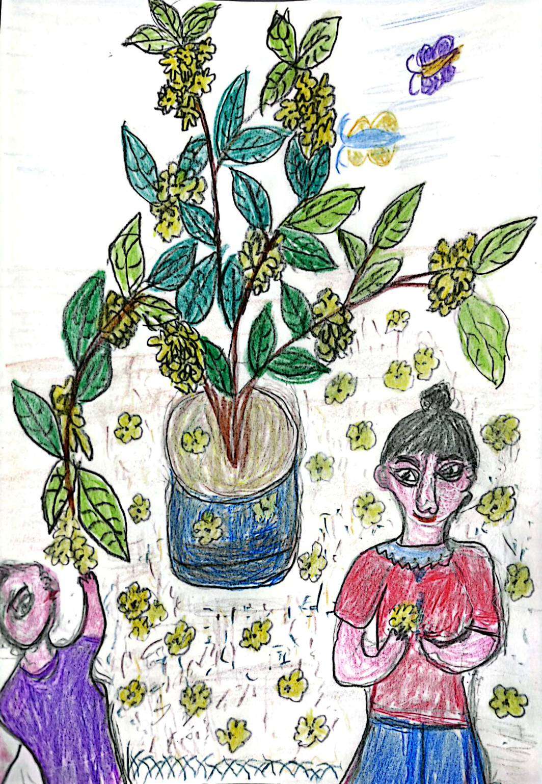 看見遺忘背後的光芒 桃市失智據點長者藝術創作溫暖開展 桂花飄香時