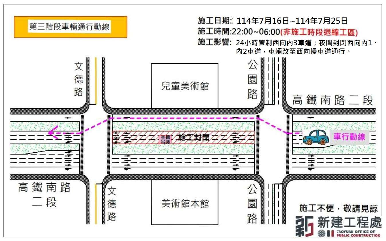 配合桃美館人行空橋吊裝作業 桃園2路段6/28起施工管制 231638456 1
