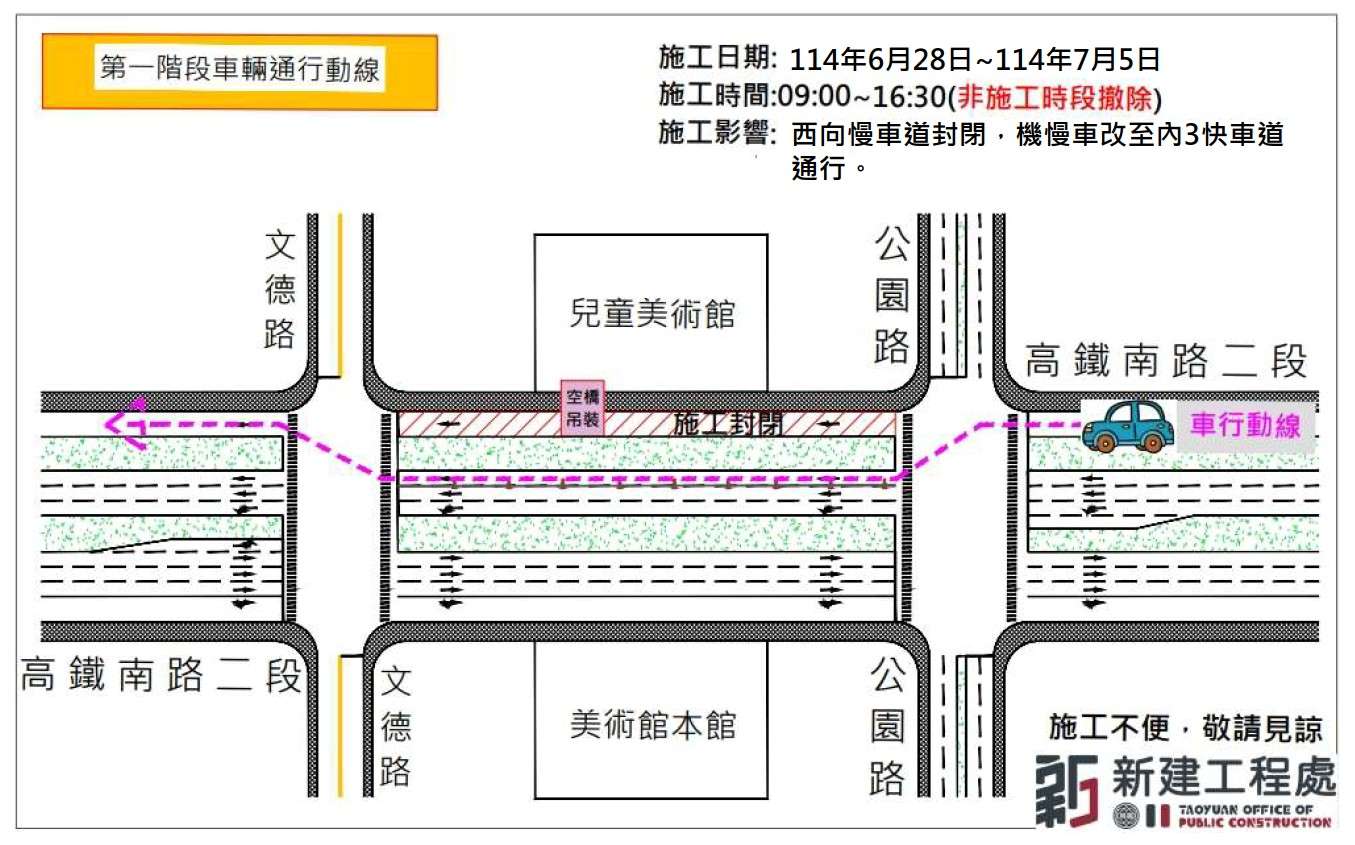 配合桃美館人行空橋吊裝作業 桃園2路段6/28起施工管制 231638456 2