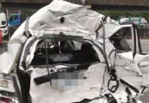 小客車整台撞爛!國1中壢段8車連環撞 2人送醫