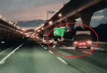 【有片】國1內壢「人肉交通錐」國道上狂跳 貨車司機嚇到翻車