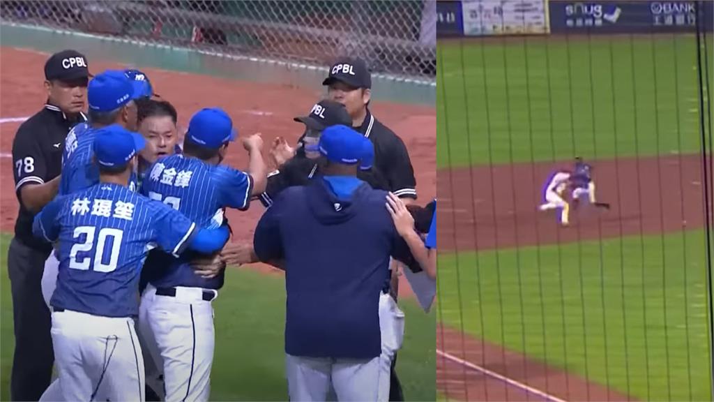 悍將跑者妨礙守備引議 「兄弟教練」陳連宏、陳金鋒大場面遭趕