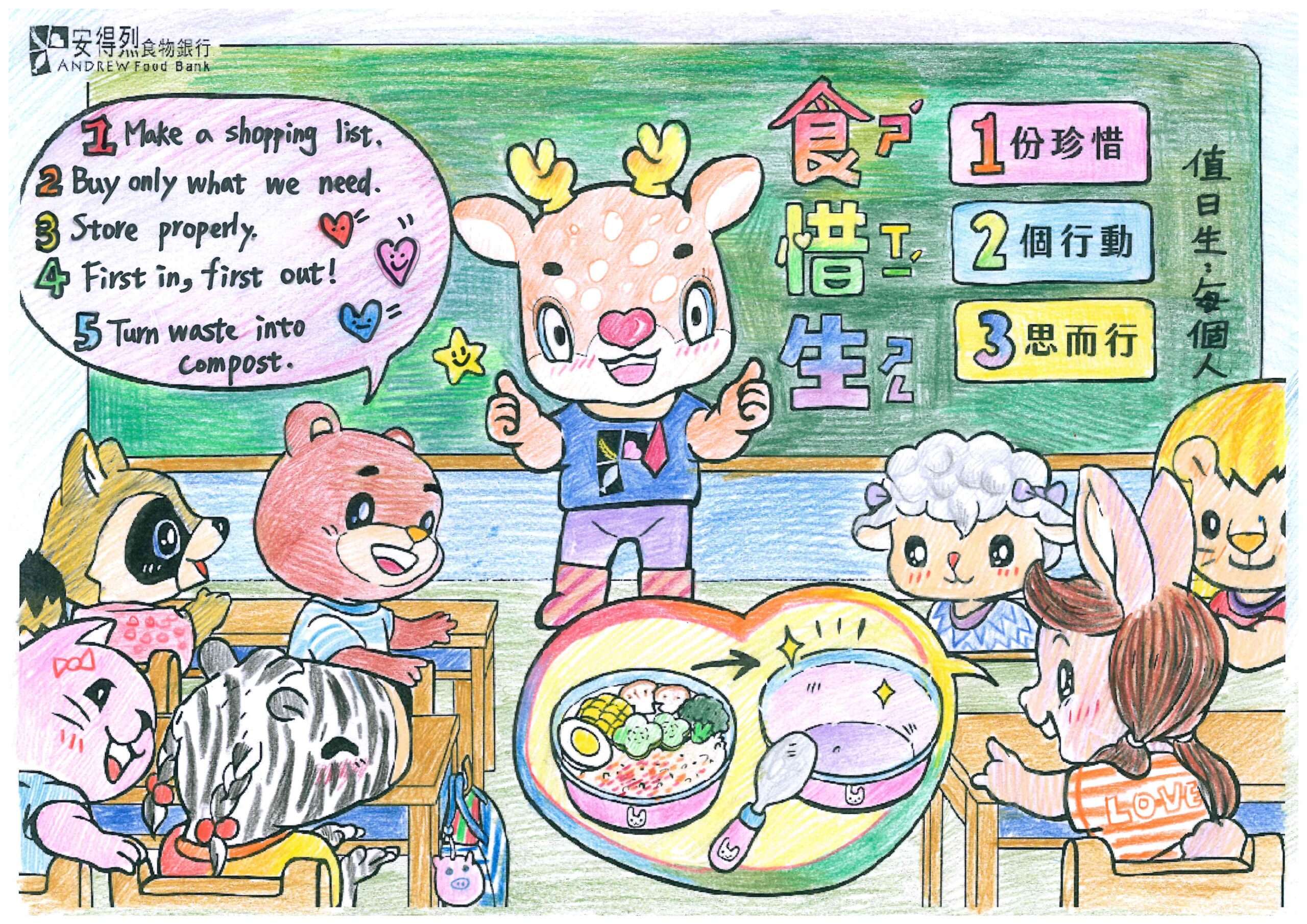 安得烈慈善協會著色比賽推廣永續理念 千幅作品畫出惜食精神 低年級組 特優 新上國小 郭晏禎 0 scaled