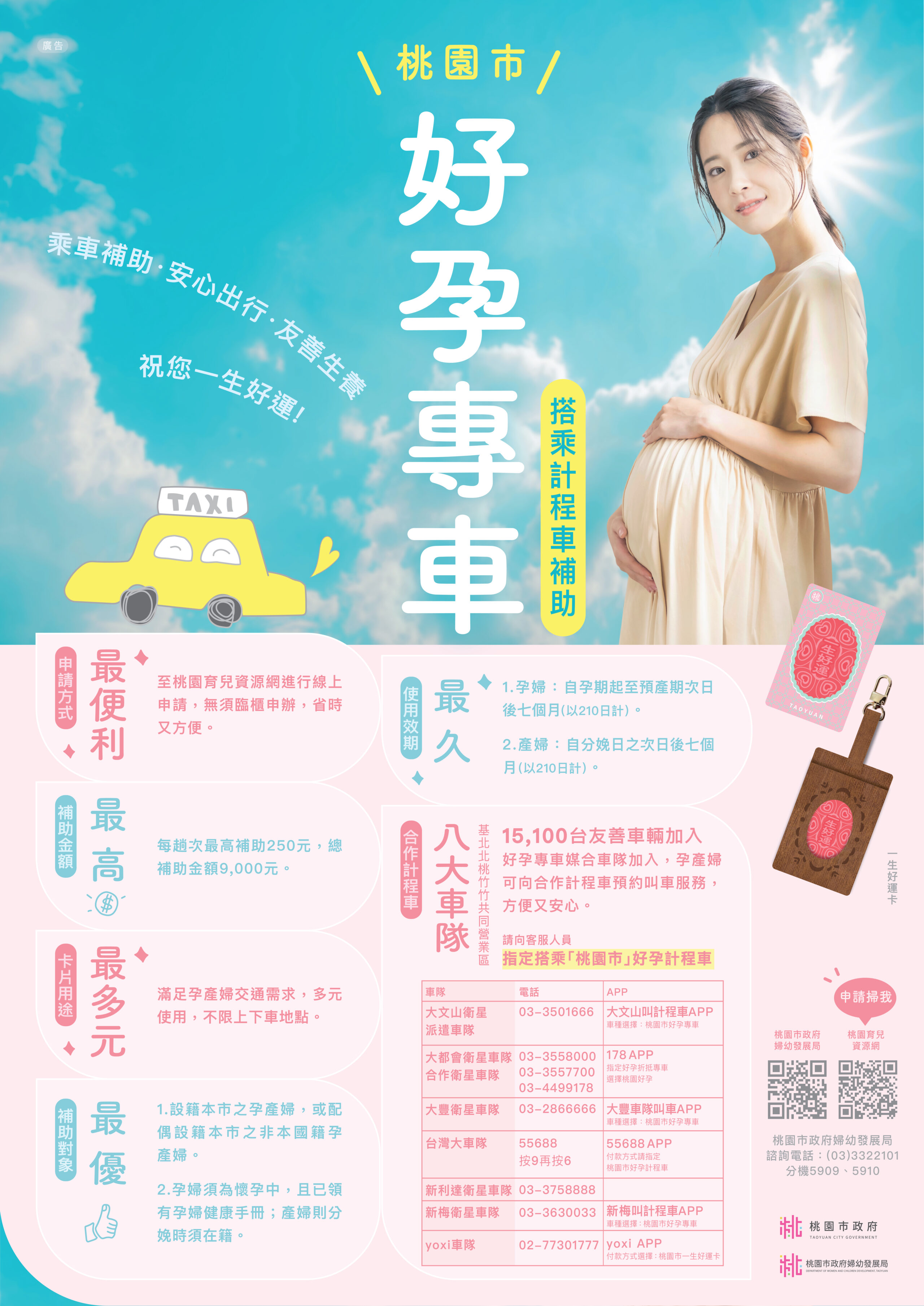 桃園「好孕專車」擴大上路!和泰yoxi車隊加入守護孕媽咪 祝妳一生好運 海報1140602