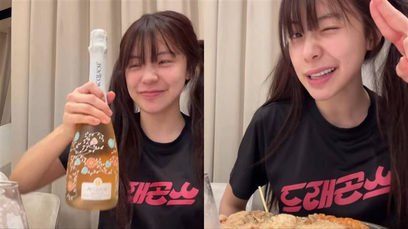 李多慧深夜吃播上線 素顏出鏡大口吃炸物配燒酒