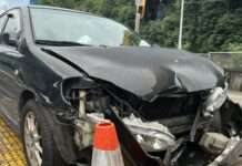 【有片】國1遊覽車鬼切 釀小客車失控自撞