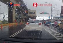 未拉手煞釀禍!自小客滑行撞機車 2騎士慘摔掛彩