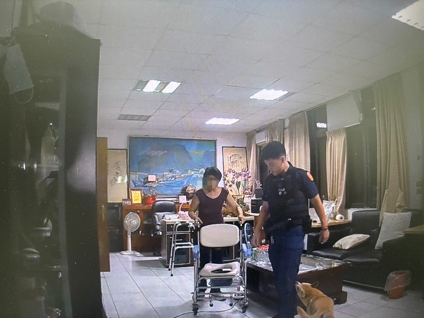 高齡翁身體虛弱坐階梯 龜山警暖心攙扶助返家 S 467804555