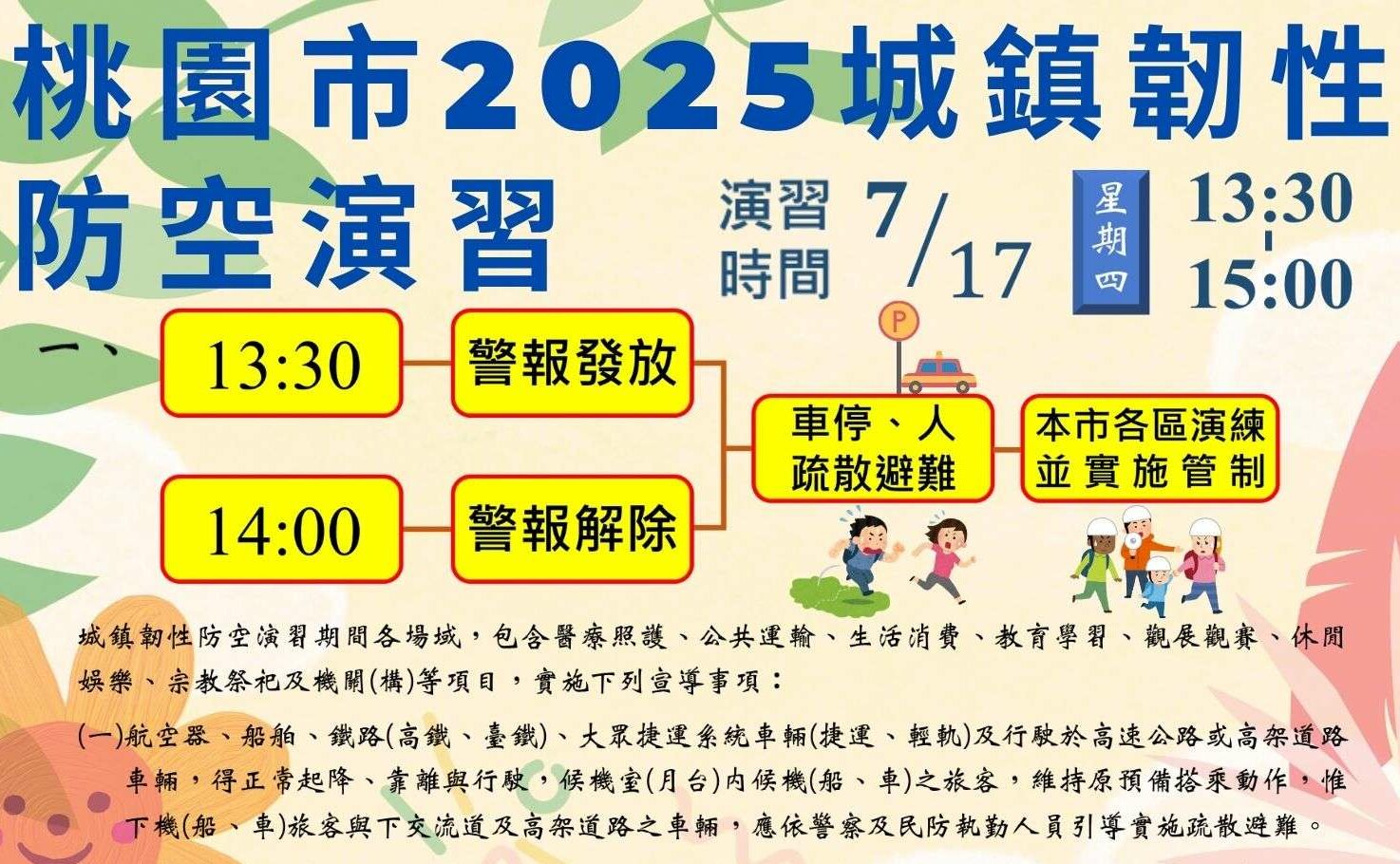 桃園城鎮韌性演習7/17登場 注意事項一次看