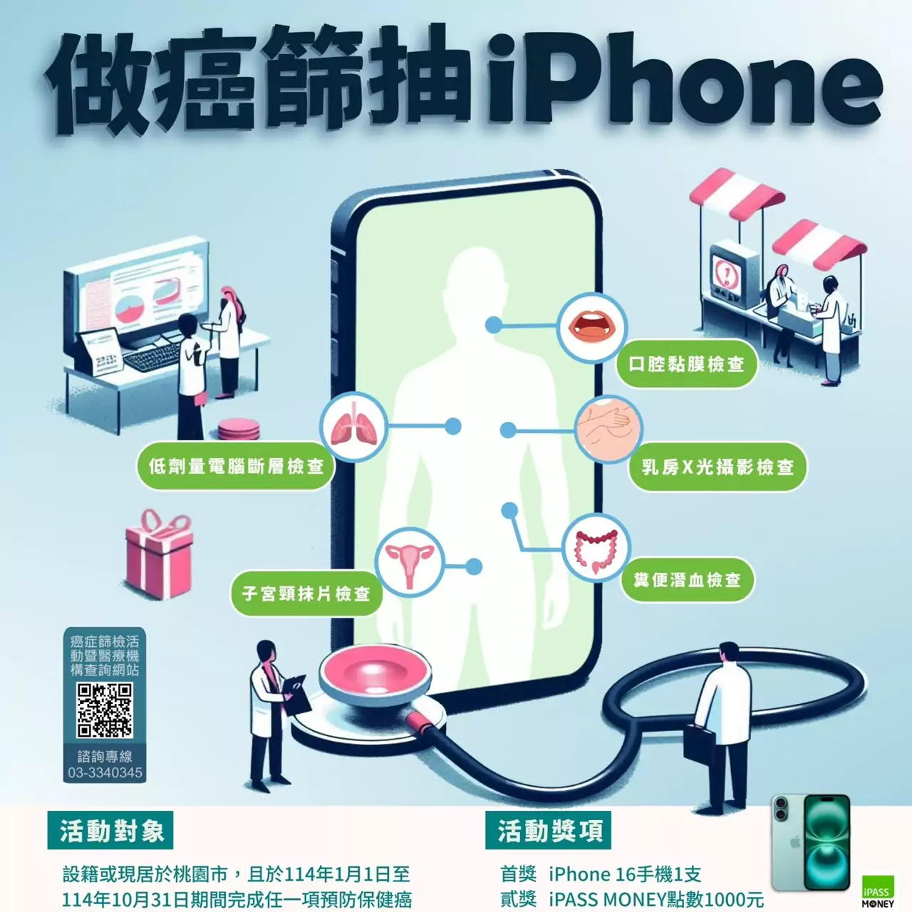 桃市衛生局推癌症篩檢 完成檢查抽iPhone手機 S 42672152 0