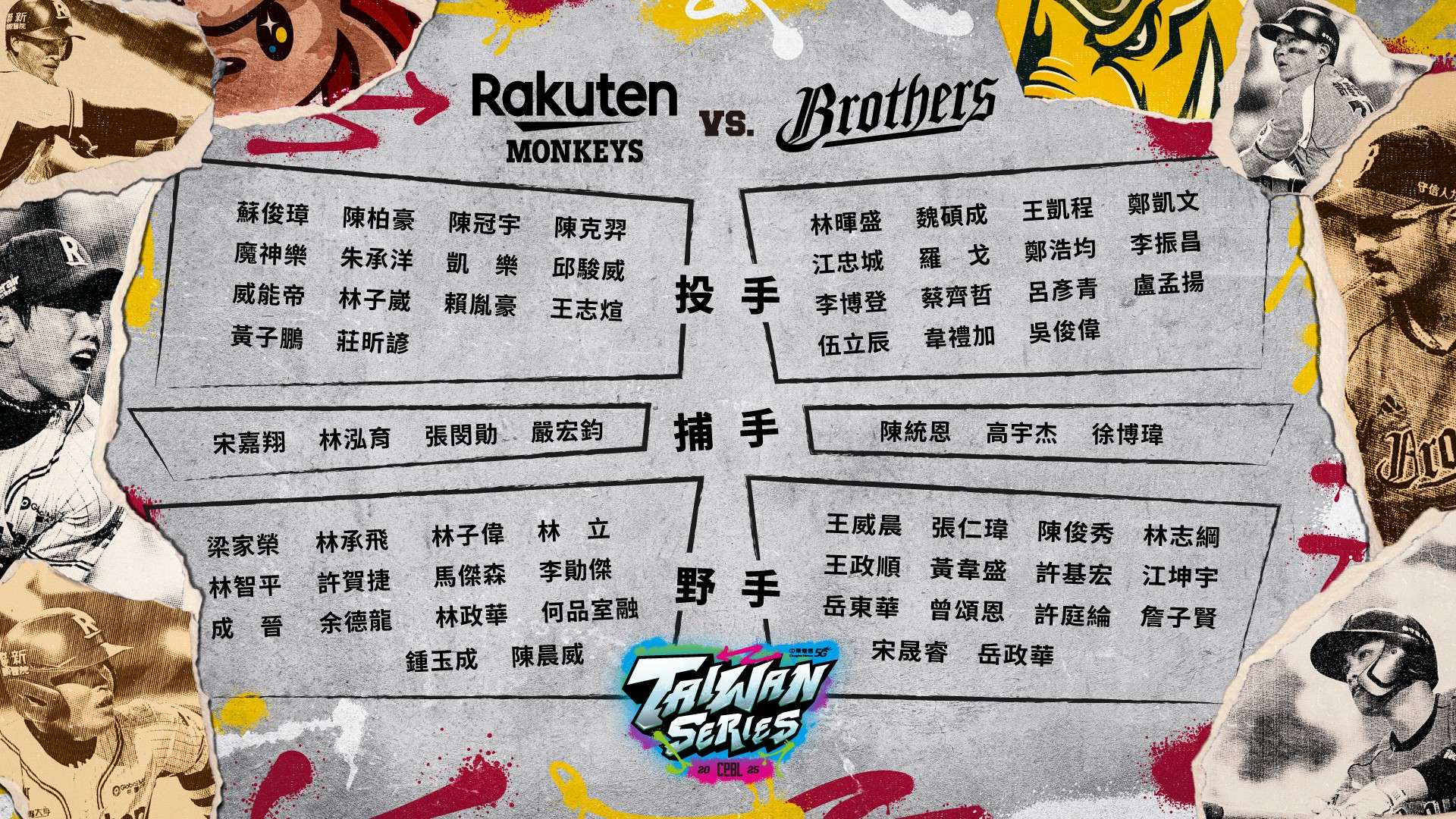 2025CPBL中華電信台灣大賽32人名單