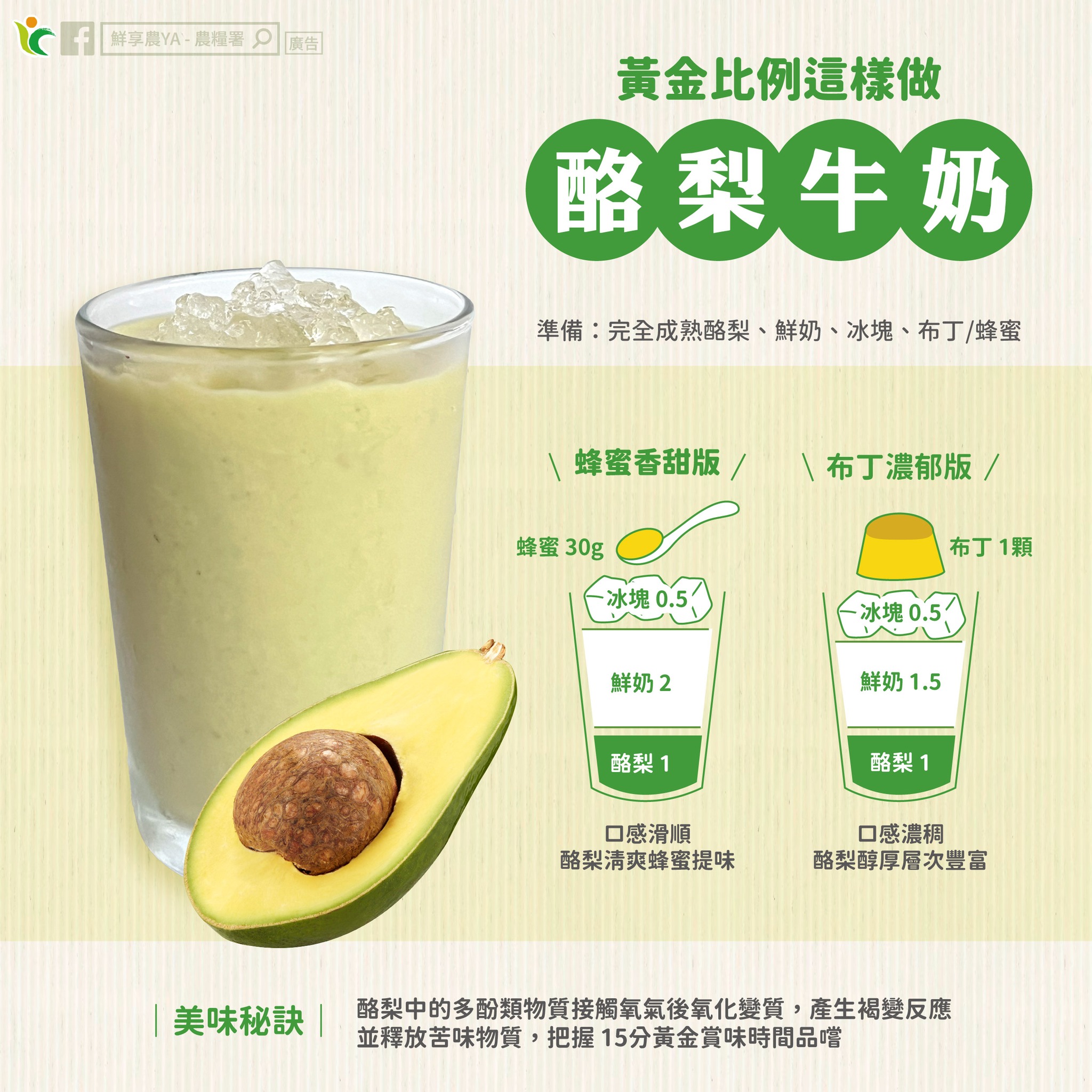 在家DIY酪梨牛奶 掌握黃金比例喝到「濃醇香」 546628518 1103768425235120 8525038186501989955 n